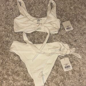 BNWT White Bikini Set with Tie Details